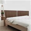 DHOME Testiera in Legno Riciclato DM con Gambe Stile Pallet Verticale Letto Pallet Supporti inclusi (180cm Doppio, Legno di Noce)