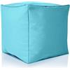 Green Bean© Sgabello a sacco 40x40x40cm con imbottitura in perle EPS Pouf Cuscino Poggiapiedi per poltrona a sacco Cuscino per pavimento bambini e adulti solleva le gambe siediti Acquamarina