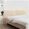 DHOME Testiera Imbottita Liscia Arrotondata in Similpelle con Gambe per Parete Acustica Testate Letto Fonoassorbenti Camera da Letto (Vaniglia, 190cm Dual)