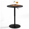 BAKAJI Tavolo da Bar Girevole Rotondo con Altezza Regolabile da 70 a 91 cm, Tavolino Alto Tondo per Ristoranti con Diametro Piano 60 cm, Struttura in Metallo Cromato Ideale per Soggiorno, Nero