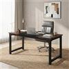 Lailang 160cm Scrivania, Mobili Ufficio Moderni, Tavolo Ufficio Riunioni, Scrivania In Legno, Scrivania Grande, 160 x 80 x 75 cm, Marrone Rustico/Nero