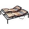 EVERGREENWEB MATERASSI & BEDS EVERGREENWEB - Rete Matrimoniale Elettrica Alzata Separata 160x190 cm Ortopedica a Doghe in legno Basculanti Ammortizzatori Regolatori di Rigidità Ergonomica Rinforzata - Flex