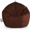 Happers Pouf Bambini Poltrona Morbida a Sacco per Sedersi con Imbottitura Puff per Gioco Relax Lettura Puffo Interno Ecopelle Quotidiano di lunga Durata Marrone Scuro