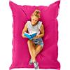 Green Bean© Square XXL Poltrona a Sacco Gigante 140x180 cm - Rivestimento in PVC Interno ed Esterno - Fodera Senza Imbottitura - Rivestimento per Sedia Lounge - Lavabile - Magenta