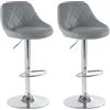 LEADZM Set di 2 sgabelli da bar in poliuretano, regolabili in altezza, girevole a 360°, sedia da cucina, schienale (grigio), Barhocker3465