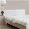 DHOME Testiera Imbottita Liscia Arrotondata in Tessuto Aqualine per Parete Acustica Testate Letto Fonoassorbenti Camera da Letto (Bianco, 180cm Dual)