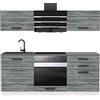 B BELINI GROUP Belini Sophia - Blocco da cucina da incasso, 180 cm, in legno glamour, pensili e inferiori, piani di lavoro