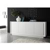 Arredocasagmb.it Mobile Contenitore 4 Ante Moderno Bianco Opaco Soggiorno Madia Buffet con sportelli Design Shy 08
