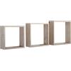 MODULARREDO | INCUBO SLIM Set di 3 Mensole da Muro, Cubi Arredo, Mensole Cubo, Cubi da Parete, 30x30x10cm 27x27x10cm e 24x24x10cm, Rovere Sagerau - Made in Italy