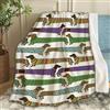 Chickwin Coperta di Flanella, Stampa Bassotto 3D Coperta in Pile per Divano Coperte Calda Morbida Microfibra Coperta Letto Singolo Matrimoniale Una Piazza e Mezza (130x150cm,Bassotto)