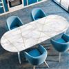 Mateju Impermeabile Tovaglia Ovale, Stile Scandinavo Frangivento Tovaglia con Bordo Elastico Tovaglie per Protezione Tavolo Casa Ristorante (91x152cm/36 x60,Grigio Bianco)