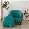 Morbuy Copripoltrona 1 Posto Elasticizzato, Copripoltrona Chesterfield 2 Pezzi - Lavabile Fodera per Soggiorno Bar Reception (Verde Turchese)