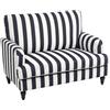 HOMCOM Poltrona da Salotto con Seduta Ampia e Braccioli Lunghi, Poltrona in Velluto a Righe con Imbottitura Spessa e Molle a S, 115x82x82 cm, Nero e Bianco