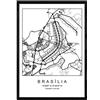 Nacnic Stampa mappa della città di Brasilia stile nordico in bianco e nero. Fotogramma A4 carta stampata No 250 gr. Dipinti, stampe e manifesti per soggiorno e camera da letto