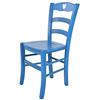t m c s Tommychairs - Sedia modello Cuore per cucina bar e sala da pranzo, robusta struttura in legno di faggio verniciata in anilina blu e seduta in legno