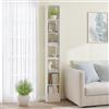 Hzuaneri Libreria a 7 Ripiani, 24 x 30 x 214 cm, Bianco