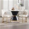 Ya-Home Set di 2 Sedie da Pranzo in Velluto con Struttura in Metallo, Bianco