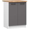 AKORD | Piano di Lavoro Olivia | Pannelli Laminato | Robusto | Piani Cucina top in Legno | Bordo ABS | Per le Basi | 60 x 60 x 3,20 cm | Colore Universale | Bianco & Grigio Grafite