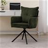 chairus Poltrona da Salotto Girevole Poltrona da Scrivania in Tessuto Poltroncina Imbottita Moderna con Gambe in Metallo Senza Rotelle Poltroncina per Camera da letto/Ufficio, Verde