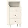 HOMCOM Cassettiera stretta da camera 3 cassetti 47x29x95cm Bianco Marmo | Ripiani aperti, anti-ribaltamento, cassettiera alta, per soggiorno e corridoio