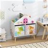 RELAX4LIFE Scaffale Libreria per Bambini in Legno, Organizzatore con 2 Cubi Rimovibili, Contenitore per Giocattoli e Libri, Forma a Casa, per Cameretta e Asilo Nido