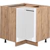 Vicco Mobile ad angolo cucina Fame-Line, Bianco lucido, 80.5 cm | Frontale in MDF · Senza piano di lavoro · Piedini regolabili in altezza · Maniglie in metallo · Chiusura ammortizzata
