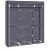 LEADZM Armadio, armadio pieghevole armadio in tessuto guardaroba pieghevole in tela con cerniera, scomparti, per camera da letto, soggiorno (Grigio-1, 150 x 45 x 175 cm)