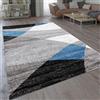 VIMODA Moderno Soggiorno Tappeto Disegno Geometrico Erica in Marrone Beige - Öko-Tex Certificato - Blu, 80x250 cm