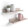 Mobili Fiver, Coppia Mensole Rachele, 80 cm, Olmo Perla, Nobilitato, Mensole da muro Camera, Corridoio, Cucina, Ingresso, Soggiorno, Ufficio, Made in Italy