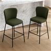 Ya-Home Set di 2 Sgabelli da Bar Sgabelli Cucina Moderni in Tessuto di Lino Sgabelli Alti con Schienale Sgabello con Gambe in Metallo Sedie da Bar per Cucina Bancone,Verde