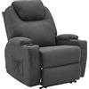 MCombo M MCommbo Poltrona relax elettrica Poltrona massaggiante Poltrona TV Funzione reclinabile Riscaldamento a vibrazione Nuovo modello 7061 (Microfibra, Grigio scuro)