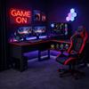 Homidea Arena - Scrivania da gaming a forma di L per gamer e ufficio a casa, grande scrivania per computer, design moderno, nero/rosso