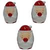 COSE DA CASA Set di 3 Barattoli in Ceramica Babbo Natale contenitori Sale Zucchero Caffé Dolci torroncini Idea Regalo Natalizia