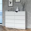 Home Collective Cassettiera, camera da letto, corridoio, armadio, credenza, credenza con 8 cassetti, larghezza 120 cm, altezza 97 | Bianco