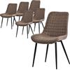 ML DESIGN modern living ML-Design Set di 6 Sedie per Sala da Pranzo Marrone Rivestimento in Materiale Sintetico Gambe in Metallo Nero Sedie da Cucina con Schienale Poltroncina da Soggiorno Poltrone Imbottite per Ufficio