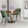 Chleby Set di 2 Sedia da Pranzo Imbottita in Righe, Gambe in Metallo, Verde | Sedie Imbottite con Schienale per Sala da pranzo, Soggiorno, Cucina