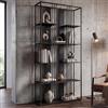 Mendler Scaffale HWC-P12, libreria alta, metallo industriale melaminico certificato MVG 180x80x31cm - nero, nero