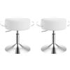 WOLTU Set di 2 Sgabelli Bassi da Bar, Sgabello Regolabile in Altezza, Sedia da Trucco, Sgabello Girevole con Sedile in Velluto a Coste, Base in Metallo, per Salone, Massaggi, Nuvola Bianca