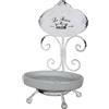 Keyhomestore-Portasapone da bagno, realizzato in ceramica, finitura in ceramica finitura anticata. linea LE BAIN - 19x10x40 cm. Ideale come accessorio per il bagno, oppure idea regalo per amici.