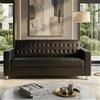Mendler Divano a 3 posti da Salotto Club Elegante Kunda Design Moderno 180cm Ecopelle Marrone