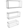 Astroplastic Set 3 Mensole da Parete in Plexiglass trasparente PMMA, da Appendere, Varie Misure (Rettangolari)
