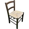 Sicignano Casalinghi Ingrosso Casalinghi Sicignano | Sedia Mezzana Legno, Seduta Paglia, Schienale 33cm 2 Stecche, Colore Noce, 40x37x70h cm, Peso 5kg - Artigianale, Interni Arredo Rustico Ristorante Agriturismo, Made in Italy