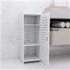 HUOLE Armadio da bagno, piccolo mobile portaoggetti per WC, porta scopino per WC, mobile da bagno su base in legno, 30 x 30 x 80 cm, bianco