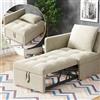 boorbin Divano letto imbottito 3 in 1 divano letto multifunzione in tessuto di lino con schienale regolabile, divano reclinabile per piccoli spazi (beige)