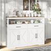 ZHDOKA Credenza con 2 cassetti e 4 ante, Mobile portaoggetti Cucina,Scomparto Aperto e ripiano regolabile,Buffet Mobile de Cucina Bassa 140x40x105cm,bianco