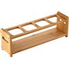 GkgWuxf Espositore per bottiglie di olio in legno, portabottiglie per olio,Portabottiglie per olio da appoggio a 4 fori | Scaffale per barattoli di oliva Scaffale per lattine per olio Scaffale per