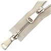 Elegantyl 5# Doppi cursori 60/70/80/90/100/120/150cm Chiusura Automatica Cerniera in Metallo Dorato per Accessori da Cucito per Indumenti, Beige, 70cm