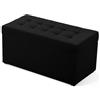 MG Design Pouf contenitore imbottito 45 × 90 cm Nero - capacità ca. 100 L, fino a 300 kg, struttura in legno massiccio, superficie opaca con trama fine, già montato e facile da pulire