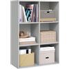 WOLTU Libreria con 6 Cubi, Scaffale per Libri, Libreria Verticale | per Camera da Letto, Soggiorno, Studio, Ufficio, Legno Ingegnerizzato, Grigio, 59,6x29x89 cm