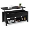 RELAX4LIFE Tavolo da Caffè Sollevabile, Tavolino Moderno da Divano in Legno Robusto e Resistente con Ampio Spazio di Archiviazione, Tavolo da Salotto con Carico di 100 kg (Nero)